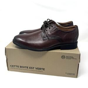 Clarks Men's Whiddon Plain Oxford, Mahogany Leather, 10.5